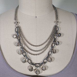 Loft Silver and Grey Crystal Necklace